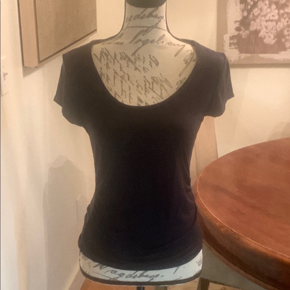 Chic Black Scoop Neck Top